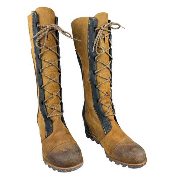 Sorel Women’s Cate The Great Brown Suede Wedge Riding Boot Size US 10 - Picture 5 of 11